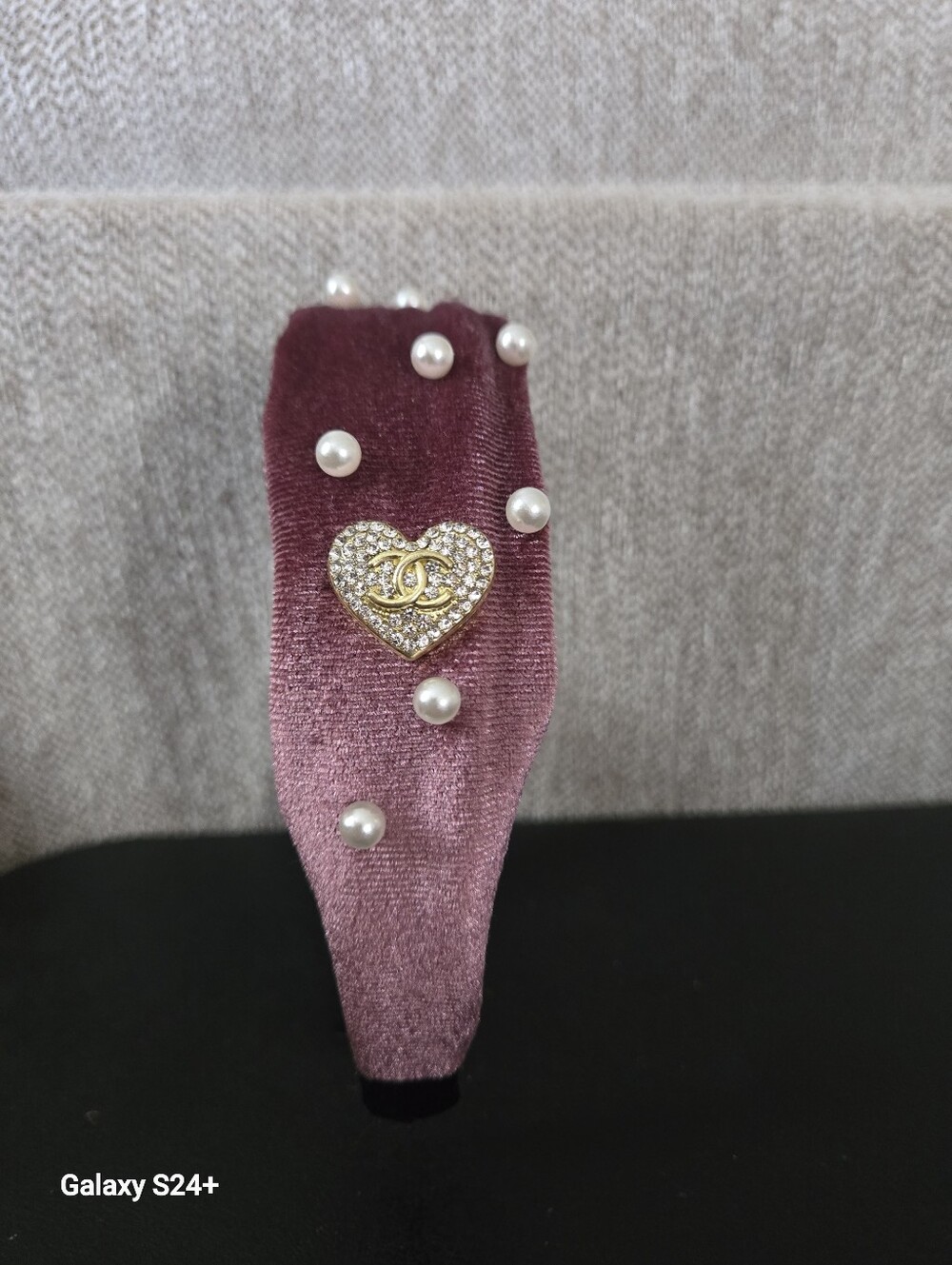 ✨️FASHION VELOUR PEARL HEADBAND MAUVE